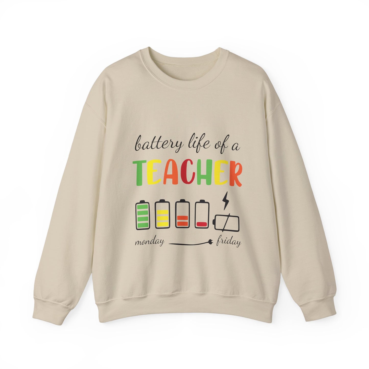 Battery Life of a Teacher Unisex Heavy Blend™ Crewneck Sweatshirt