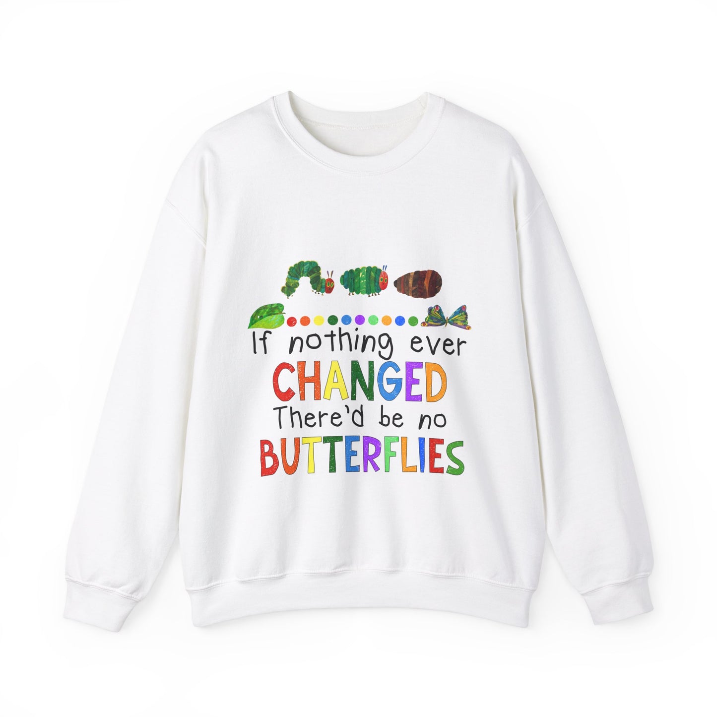 If Nothing Ever Changed, There'd Be No Butterflies" Unisex Heavy Blend™ Crewneck Sweatshirt