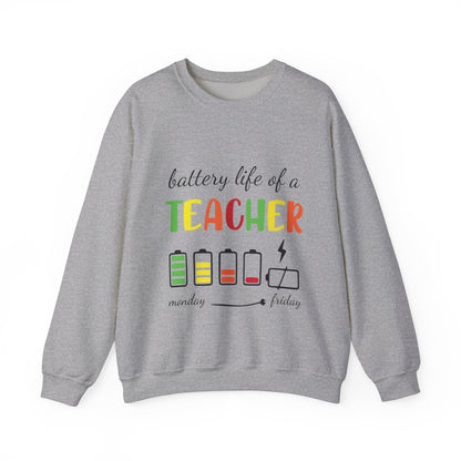 Battery Life of a Teacher Unisex Heavy Blend™ Crewneck Sweatshirt