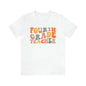 Colorful Groovy Retro "Fourth Grade Teacher  Tee