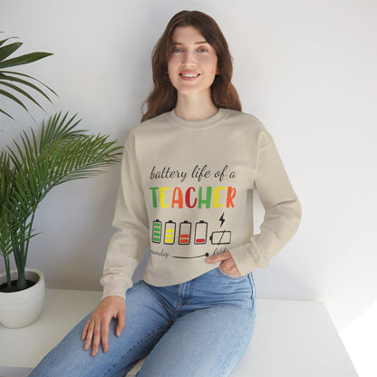 Battery Life of a Teacher Unisex Heavy Blend™ Crewneck Sweatshirt