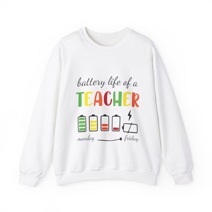 Battery Life of a Teacher Unisex Heavy Blend™ Crewneck Sweatshirt