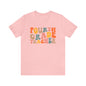 Colorful Groovy Retro "Fourth Grade Teacher  Tee