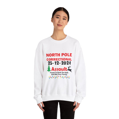 "North Pole Correctional Assault-Crewneck Sweatshirt