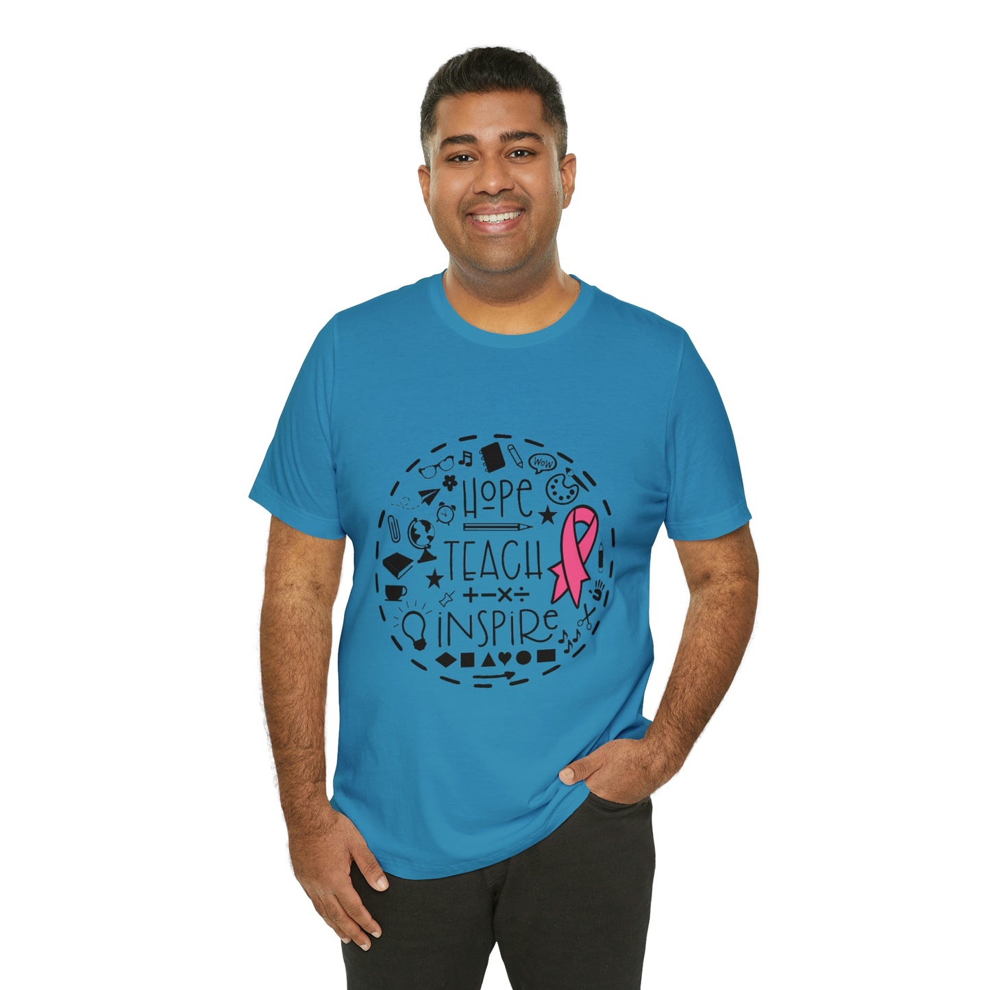 Hope, Teach, & Inspire Breast Cancer Ribbon t-shirt