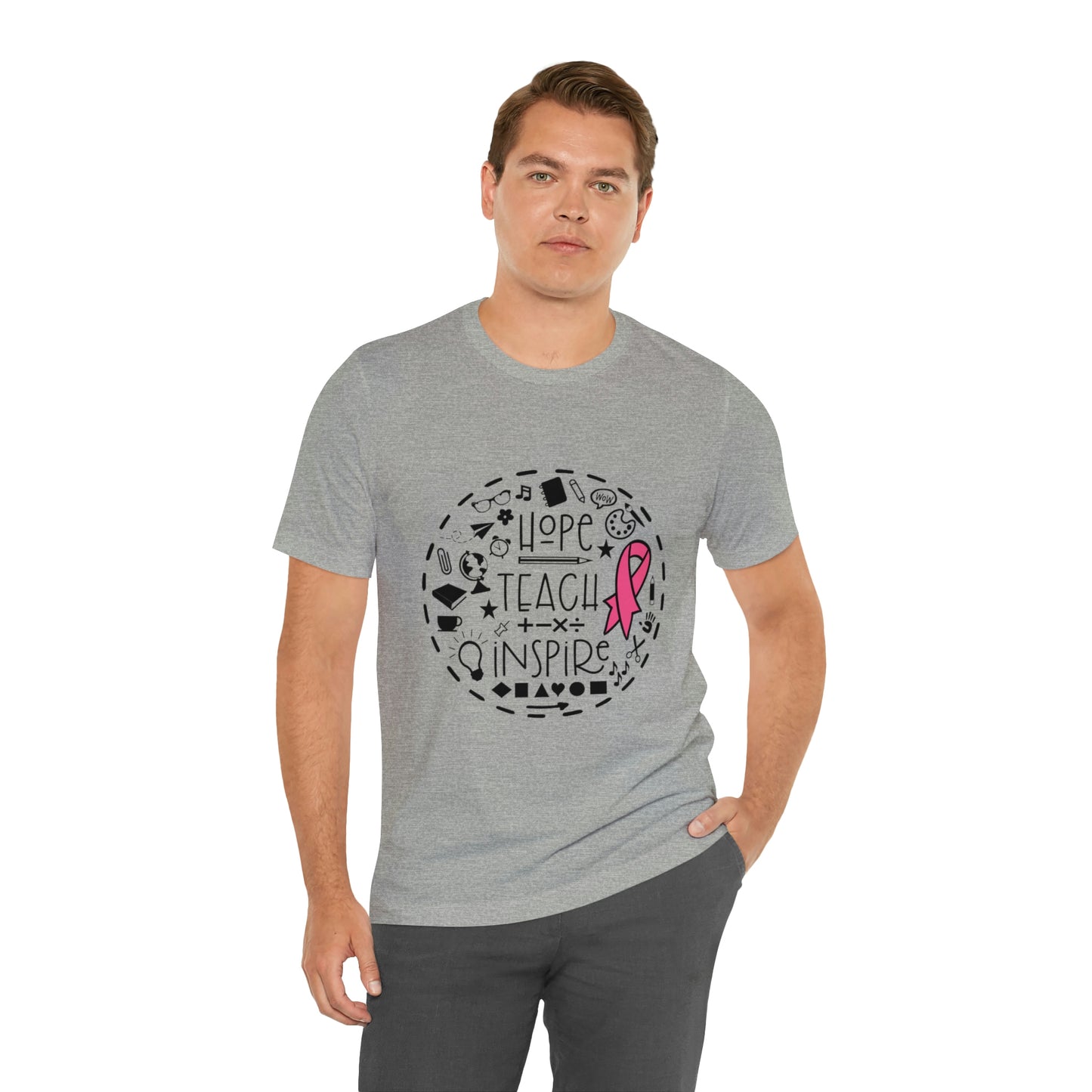 Hope, Teach, & Inspire Breast Cancer Ribbon t-shirt