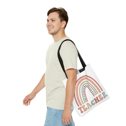 Retro Rainbow Double sided Teacher Tote Bag