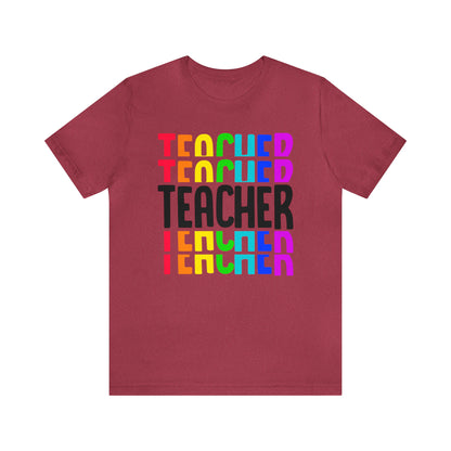 Rainbow & Black Teacher tee