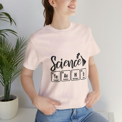 "Science Teacher" periodic table Unisex Jersey Short Sleeve Tee