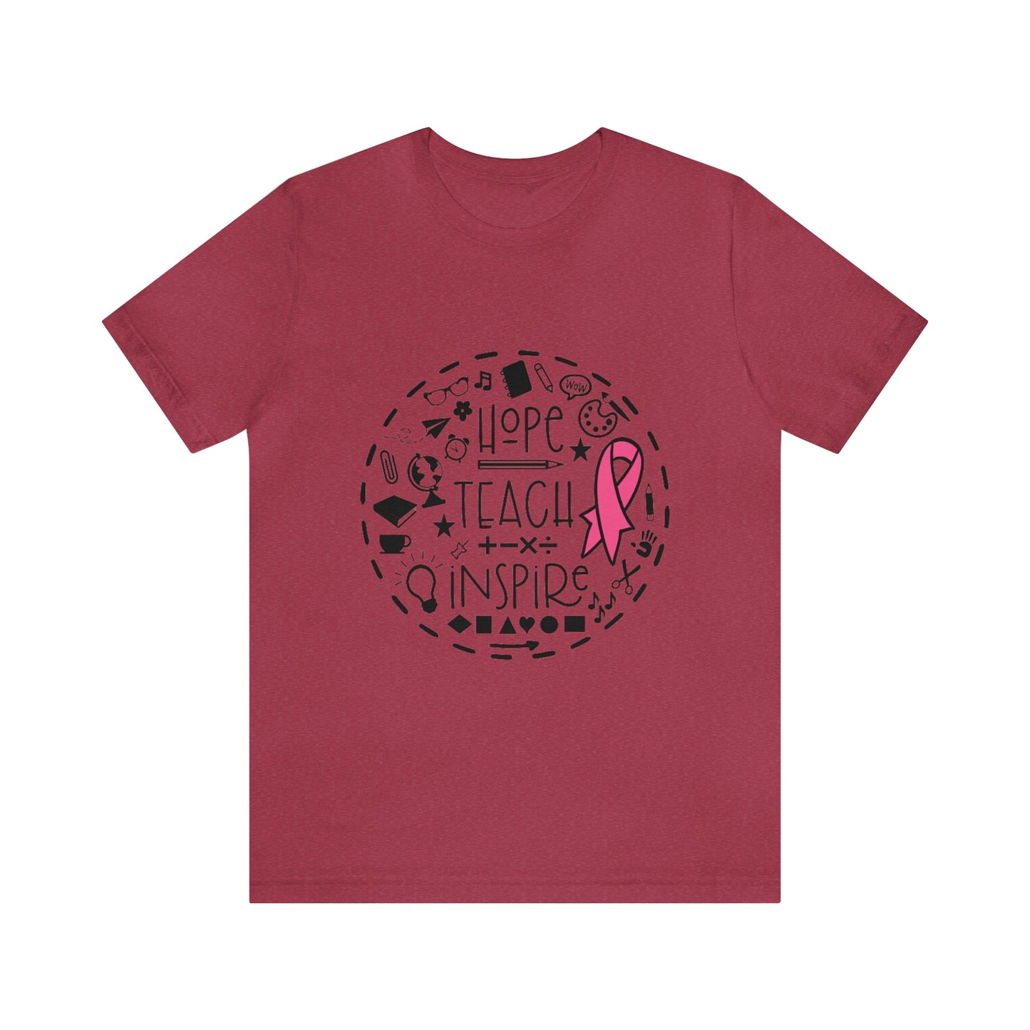 Hope, Teach, & Inspire Breast Cancer Ribbon t-shirt