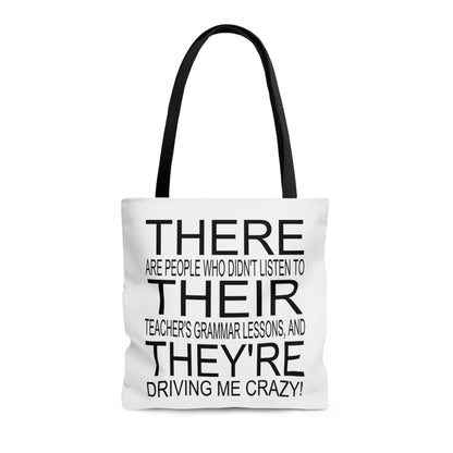 "There, Their, They're" tote bag