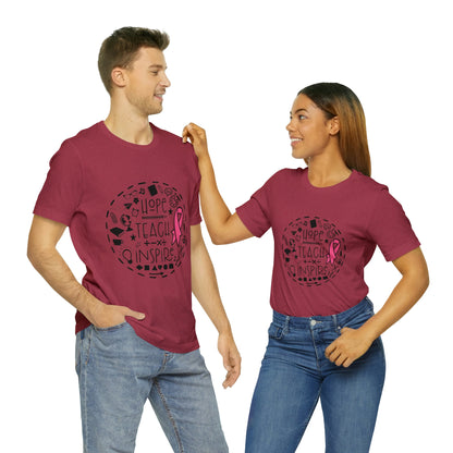 Hope, Teach, & Inspire Breast Cancer Ribbon t-shirt