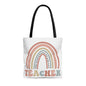 Retro Rainbow Double sided Teacher Tote Bag