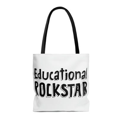 "I teach kids to read" & "Educational Rockstar" Tote Bag