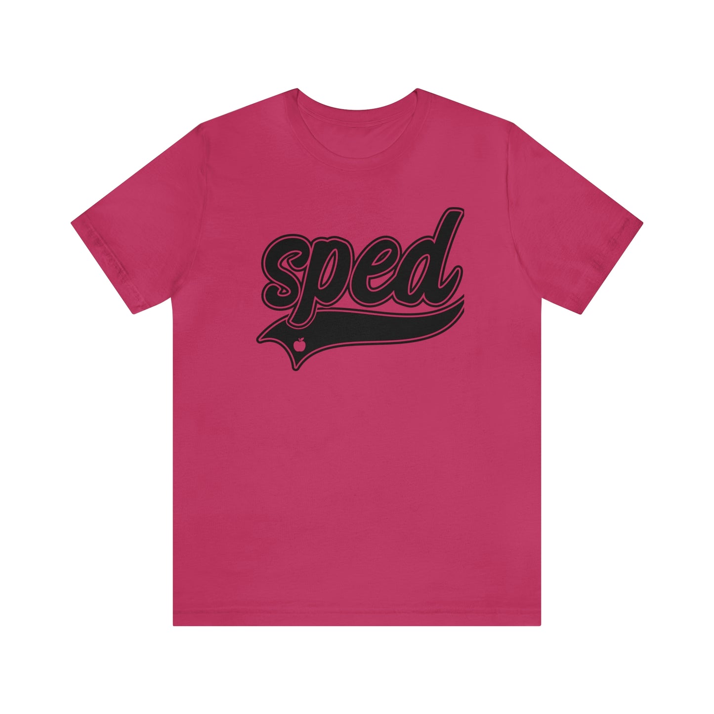 SPED Level School Swoosh Black Print Tee with Apple Logo