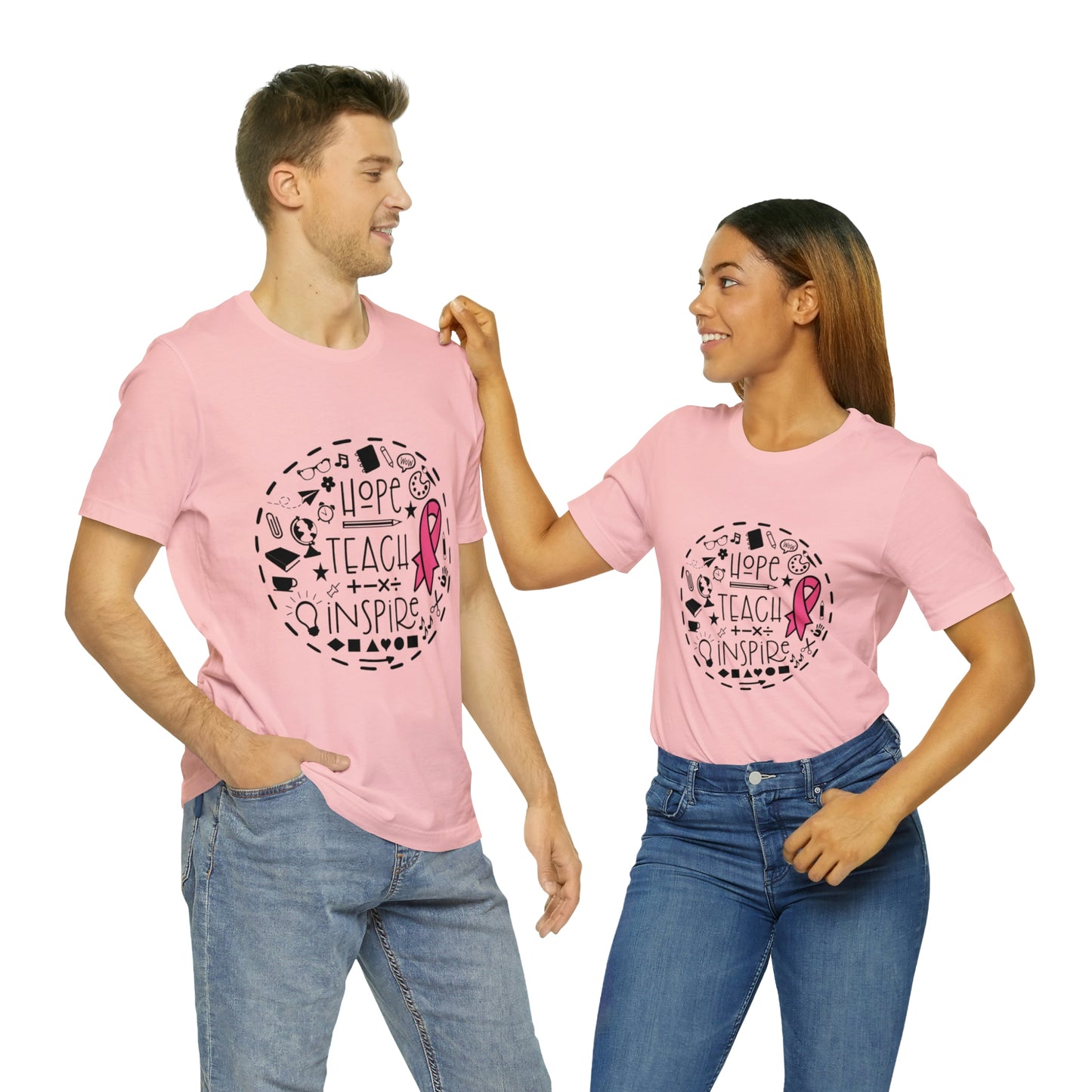 Hope, Teach, & Inspire Breast Cancer Ribbon t-shirt