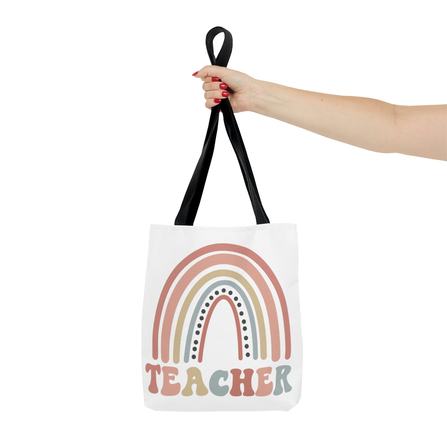 Retro Rainbow Double sided Teacher Tote Bag