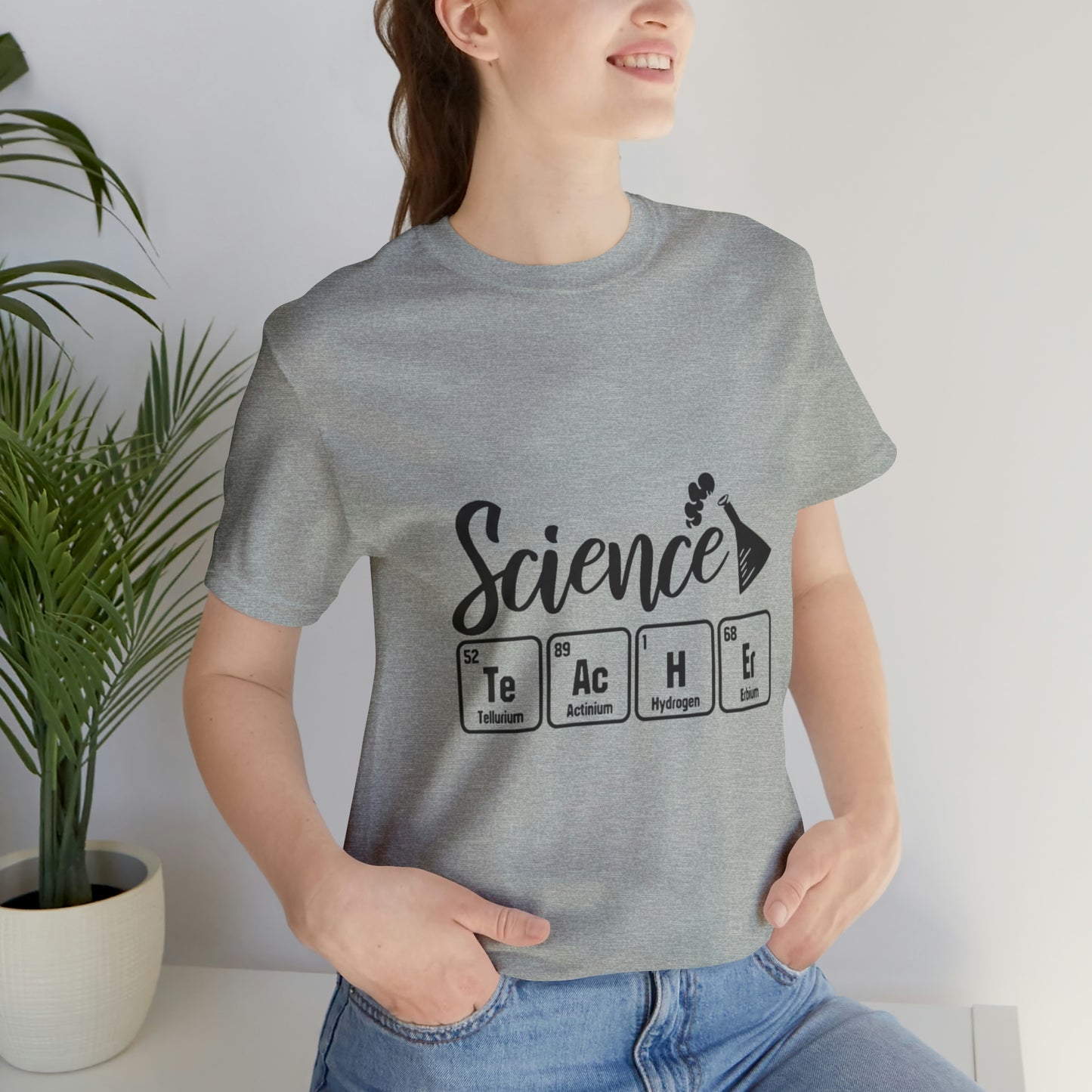 "Science Teacher" periodic table Unisex Jersey Short Sleeve Tee