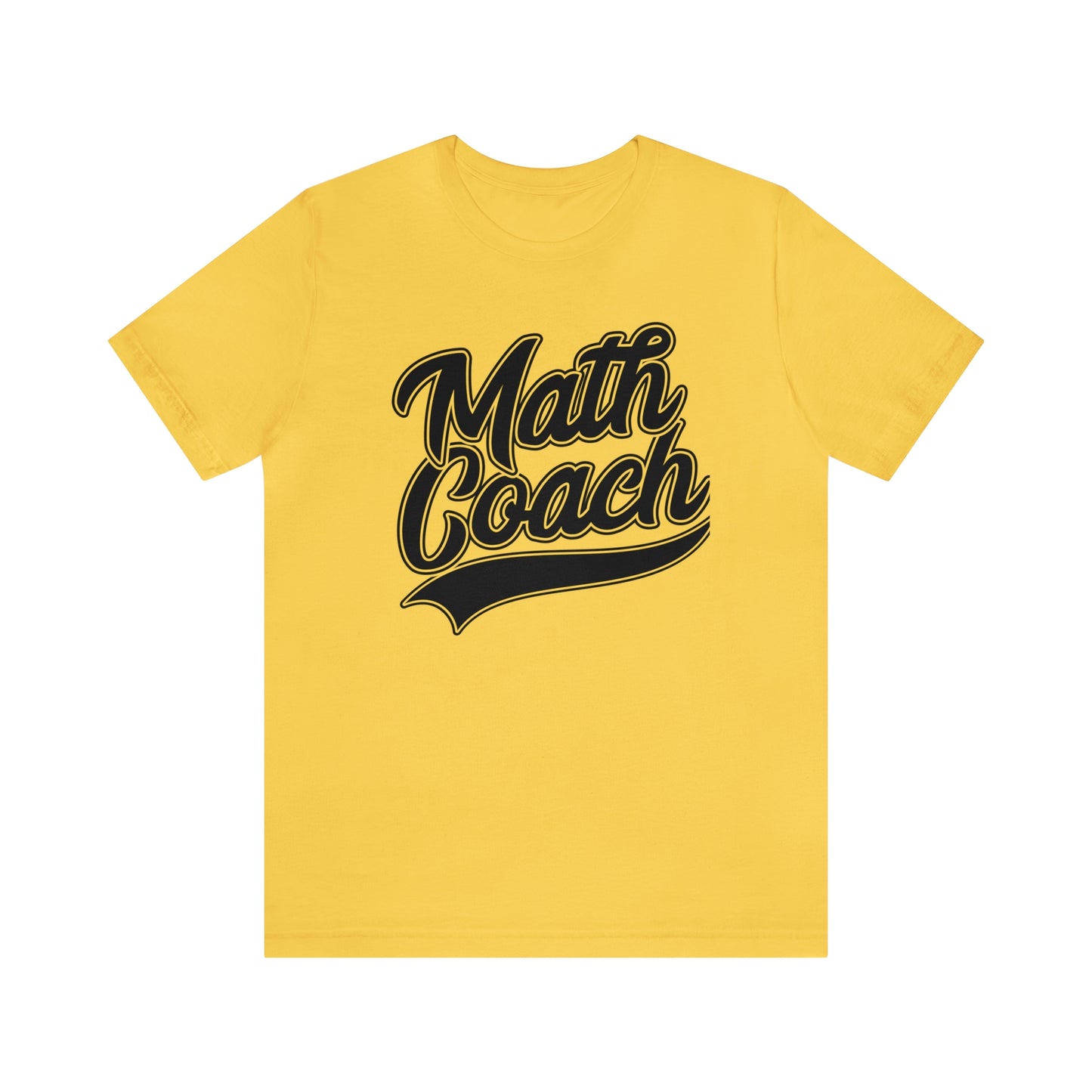 Math Coach School Swoosh Black Print Tee with Apple Logo