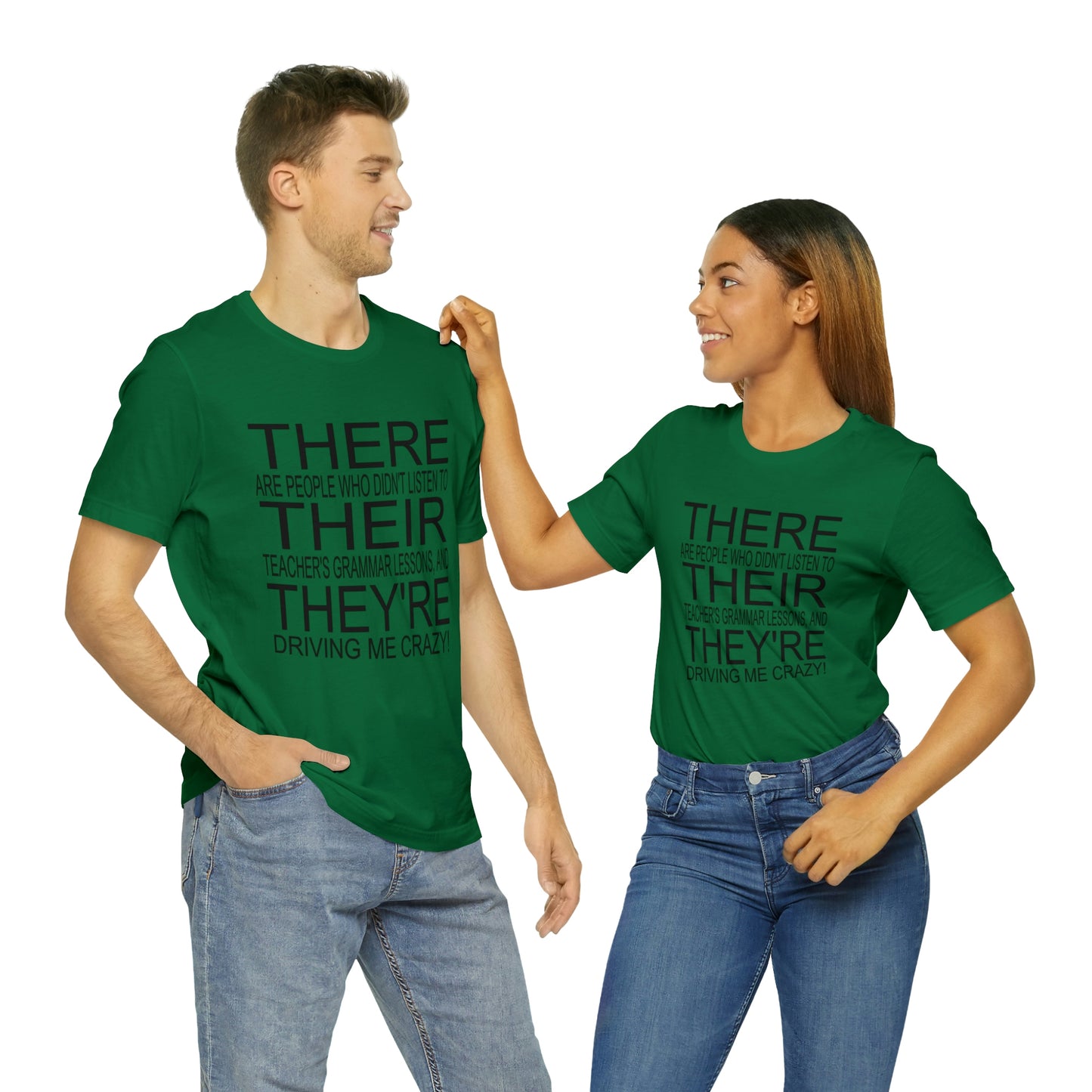 "There, Their, They're" t-shirt Grammar Teacher Unisex Jersey Short Sleeve Tee