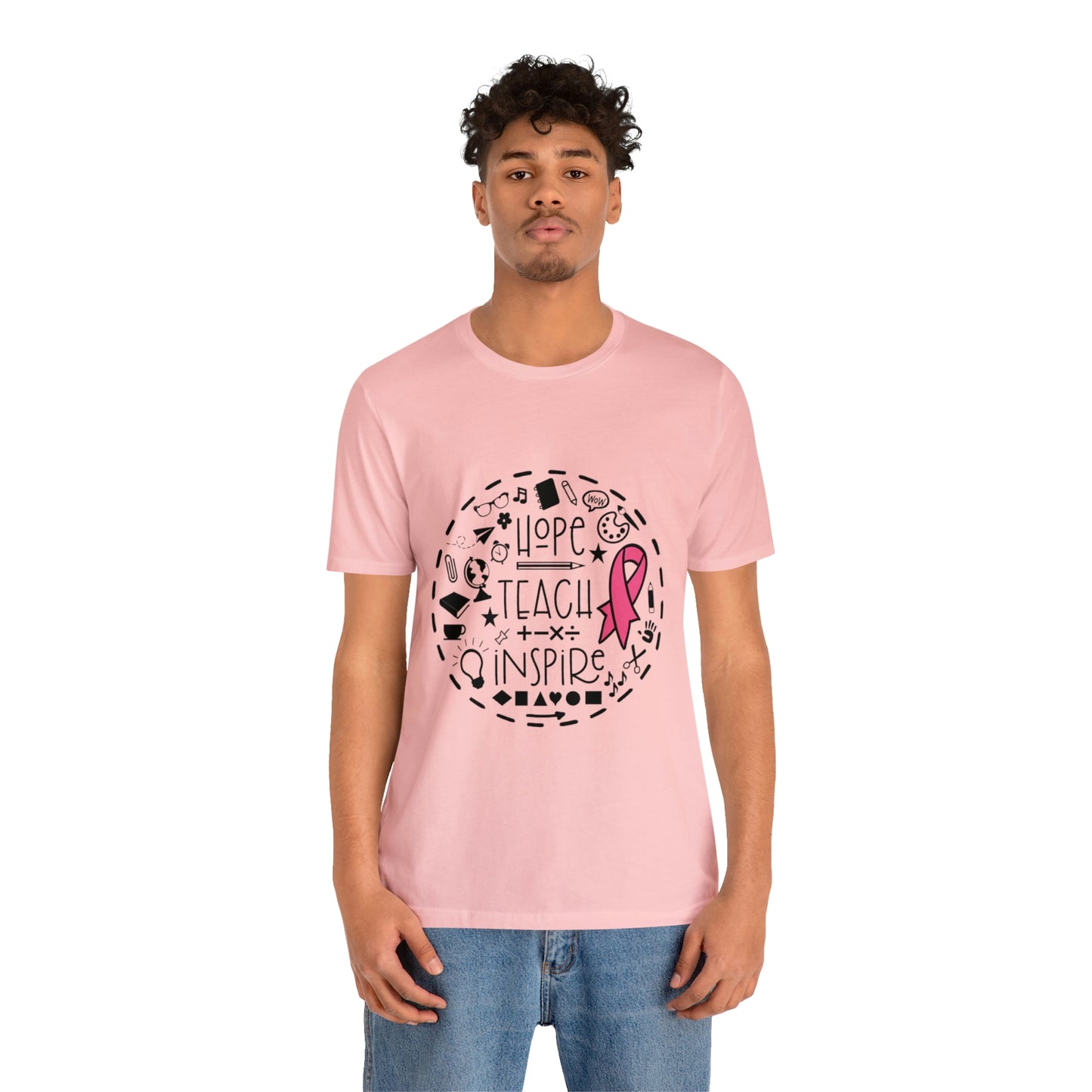 Hope, Teach, & Inspire Breast Cancer Ribbon t-shirt