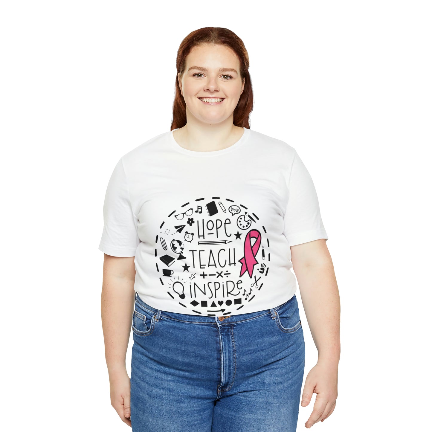 Hope, Teach, & Inspire Breast Cancer Ribbon t-shirt