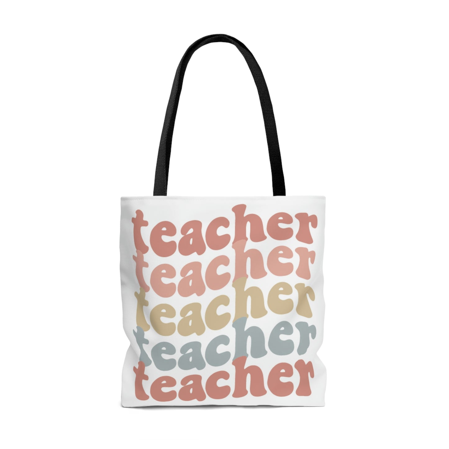 Retro Rainbow Double sided Teacher Tote Bag