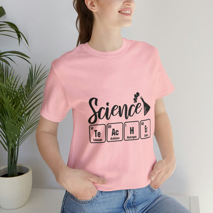 "Science Teacher" periodic table Unisex Jersey Short Sleeve Tee