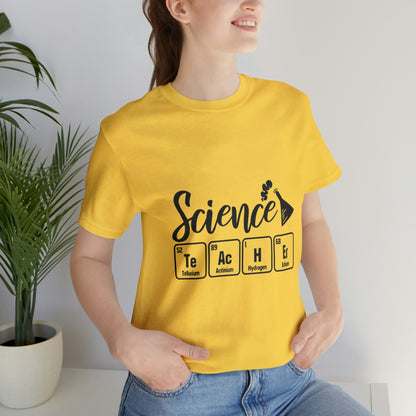 "Science Teacher" periodic table Unisex Jersey Short Sleeve Tee