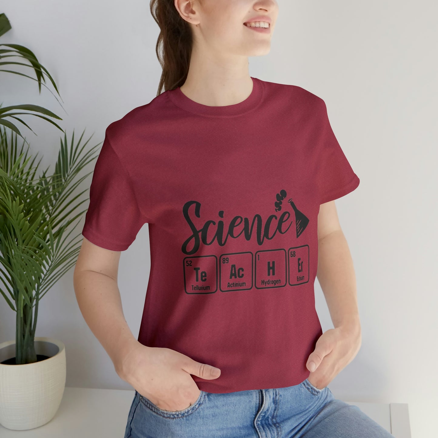 "Science Teacher" periodic table Unisex Jersey Short Sleeve Tee