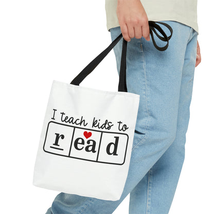 "I teach kids to read" & "Educational Rockstar" Tote Bag