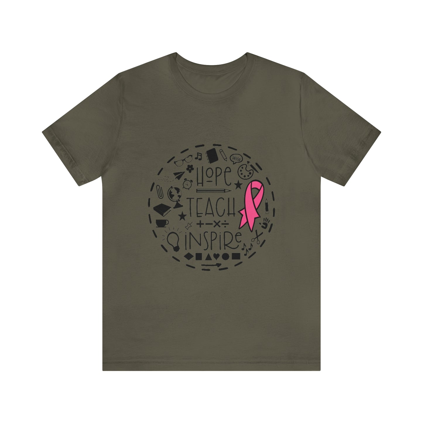 Hope, Teach, & Inspire Breast Cancer Ribbon t-shirt