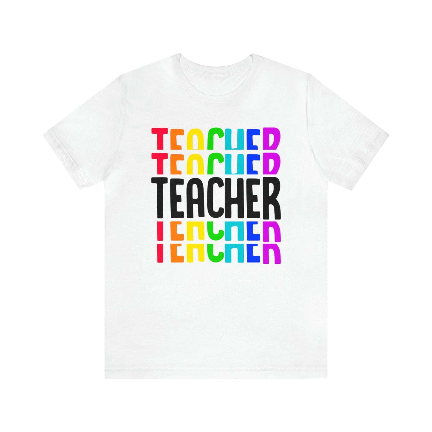 Rainbow & Black Teacher tee