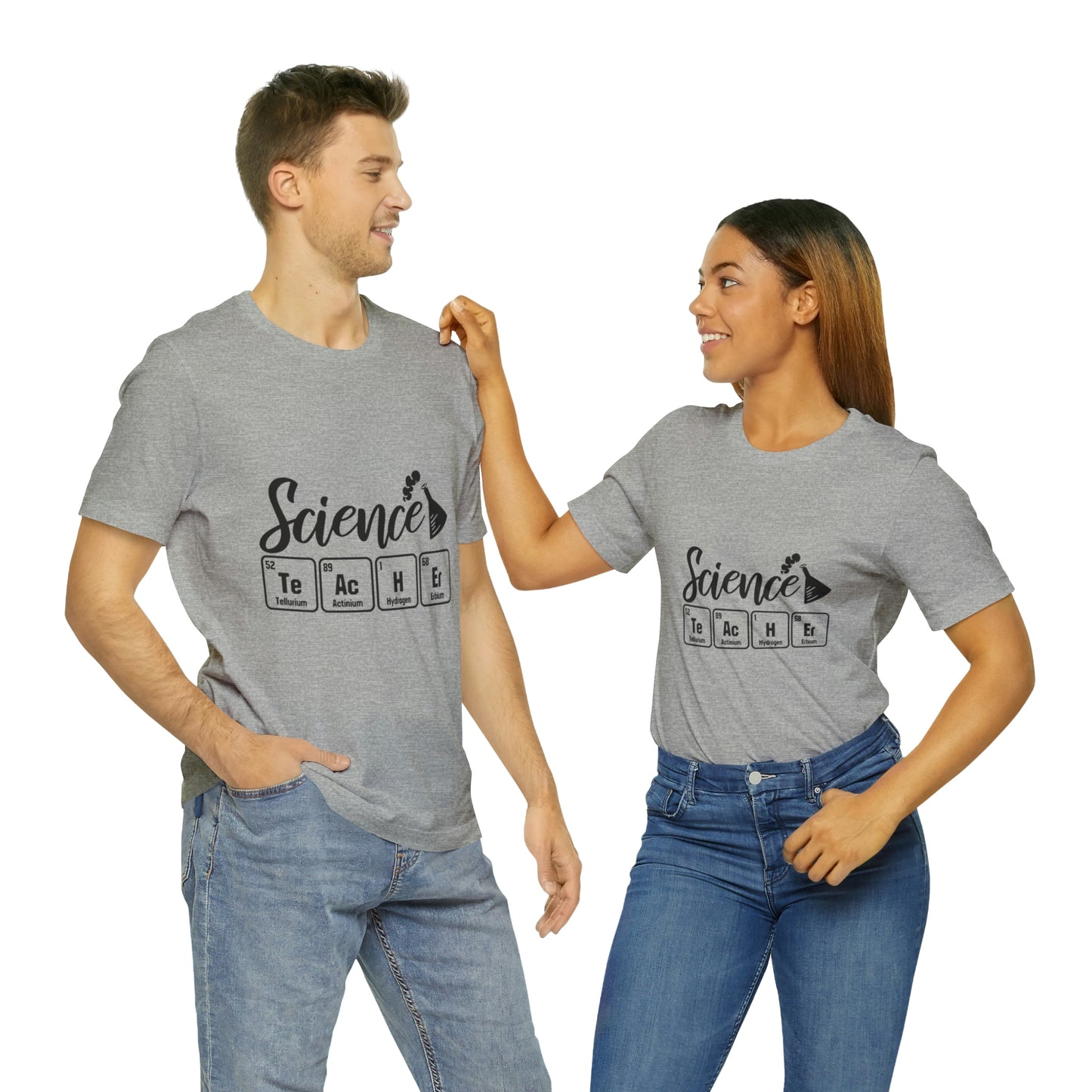 "Science Teacher" periodic table Unisex Jersey Short Sleeve Tee