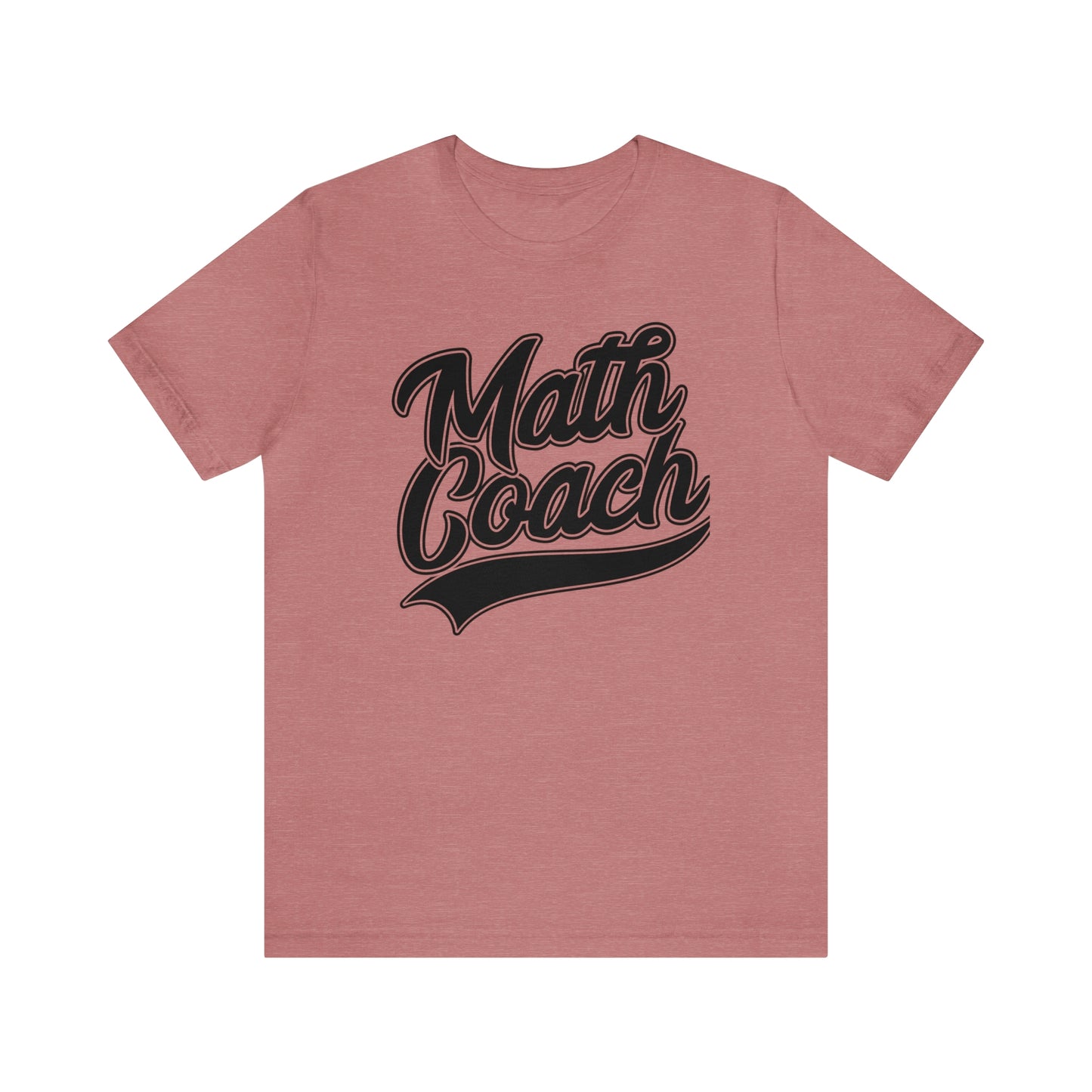 Math Coach School Swoosh Black Print Tee with Apple Logo