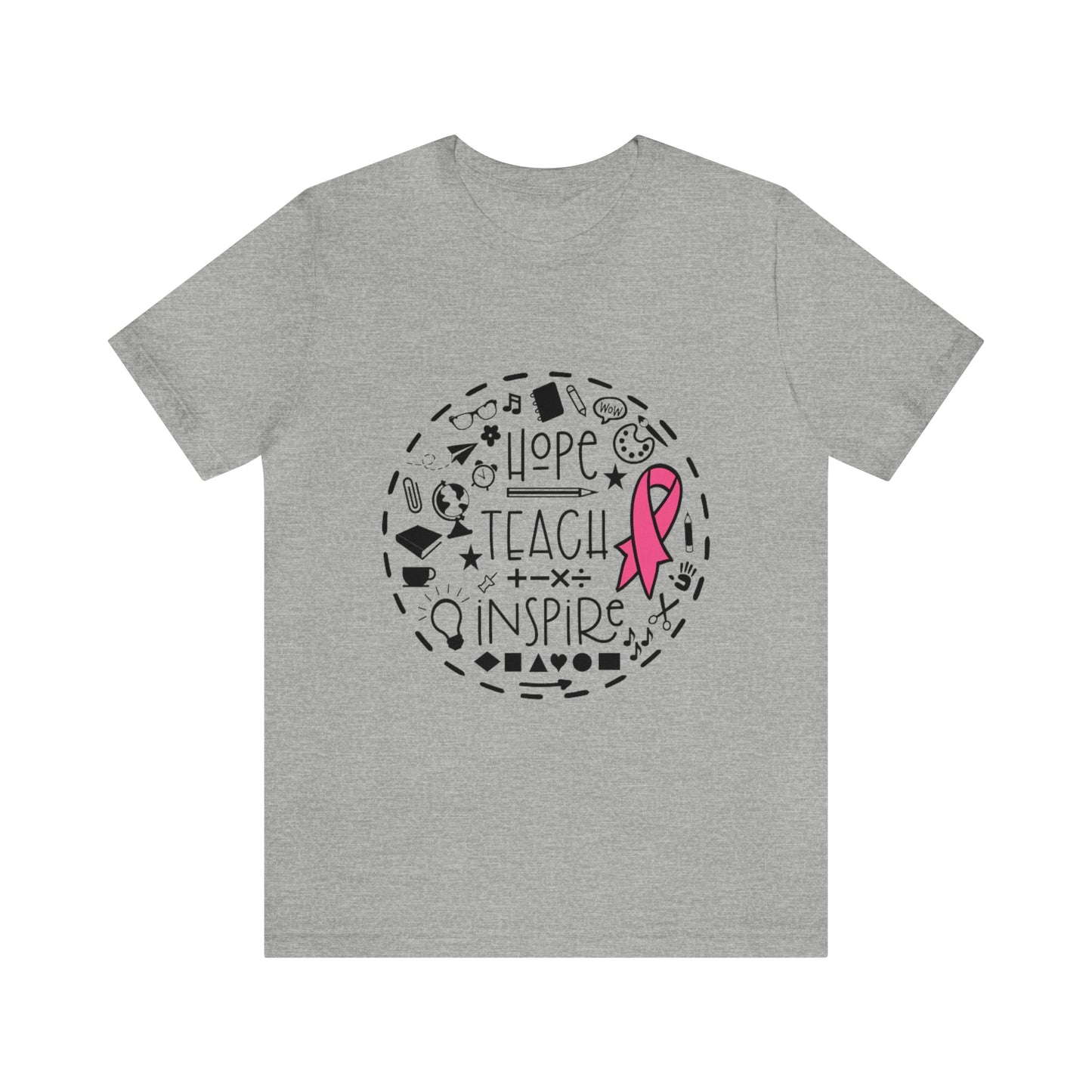 Hope, Teach, & Inspire Breast Cancer Ribbon t-shirt