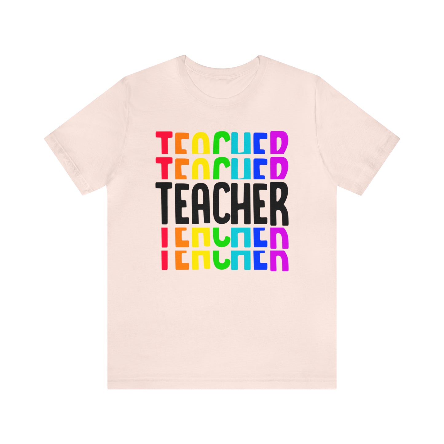 Rainbow & Black Teacher tee