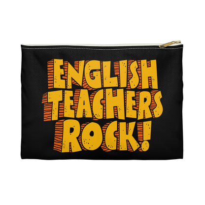 "English Teachers Rock" Black Accessory Pouch