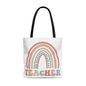 Retro Rainbow Double sided Teacher Tote Bag