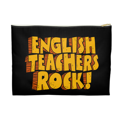 "English Teachers Rock" Black Accessory Pouch