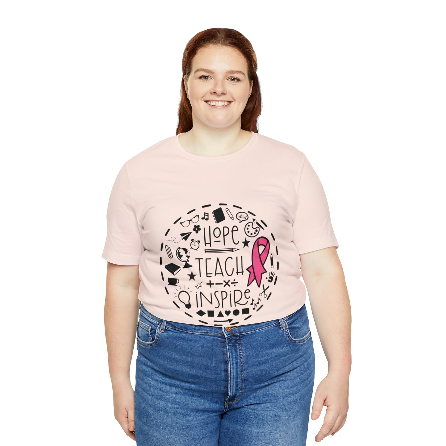 Hope, Teach, & Inspire Breast Cancer Ribbon t-shirt