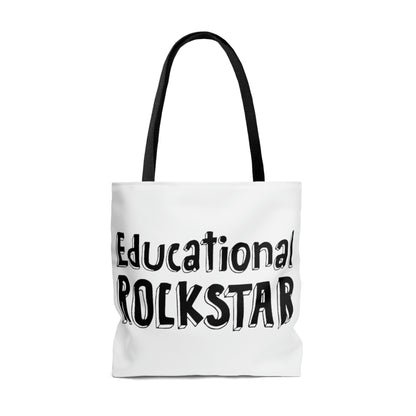 "I teach kids to read" & "Educational Rockstar" Tote Bag