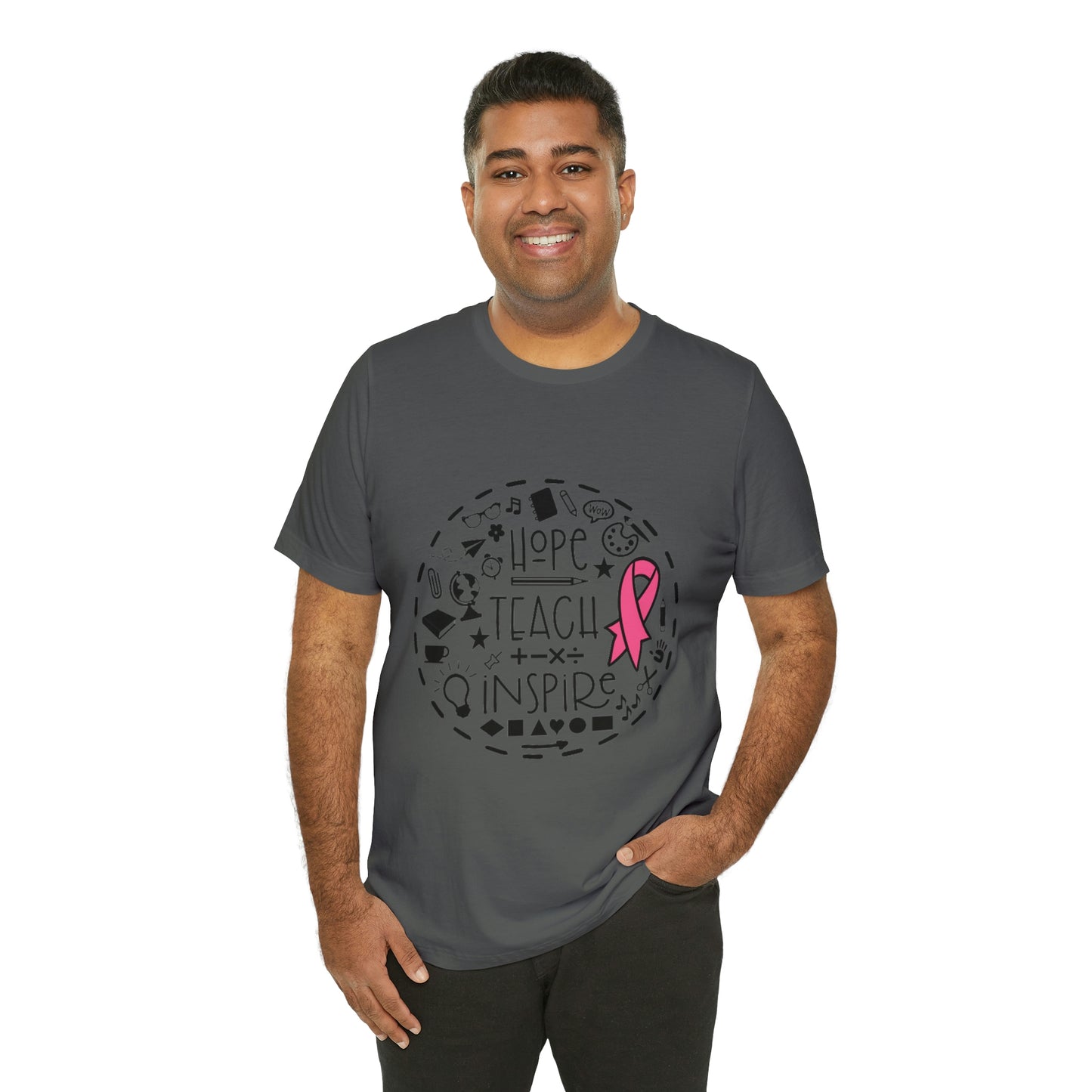 Hope, Teach, & Inspire Breast Cancer Ribbon t-shirt