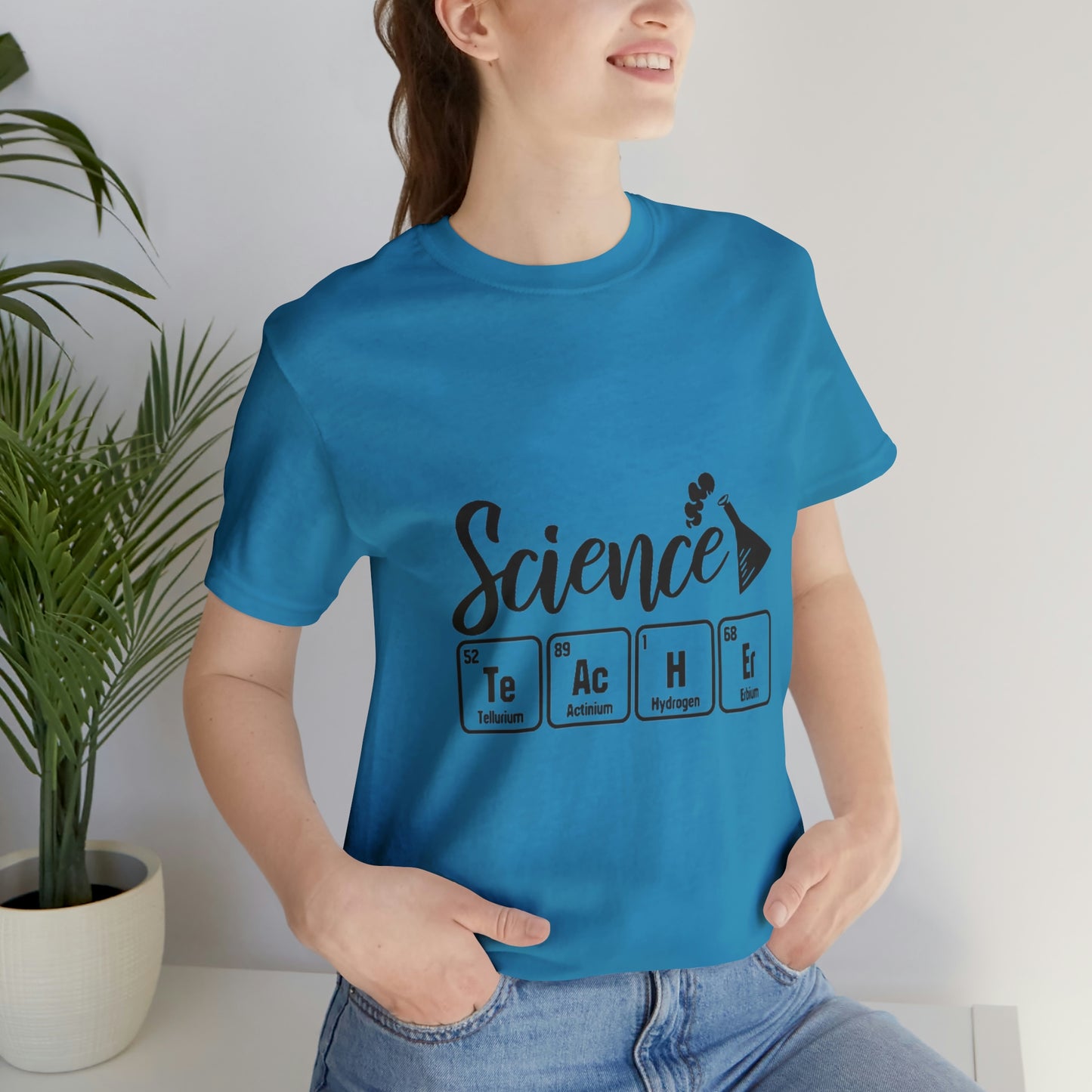 "Science Teacher" periodic table Unisex Jersey Short Sleeve Tee