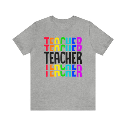 Rainbow & Black Teacher tee